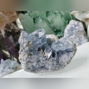 Blue Celestite Quartz Crystal Cluster